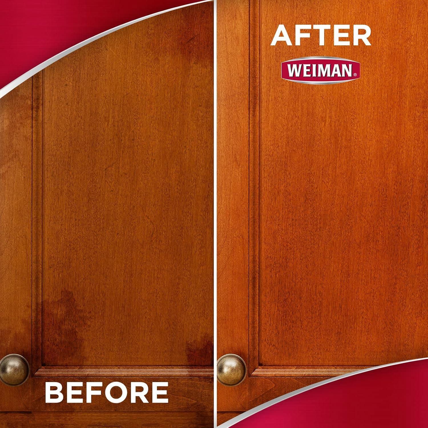 image:imageWeiman Cabinet amp Wood Clean amp Shine Spray Furniture Kitchen Cabinets Baseboard amp Trim Fresh Almond Scent Microfiber Cloth Included16 fl oz Pack of 1