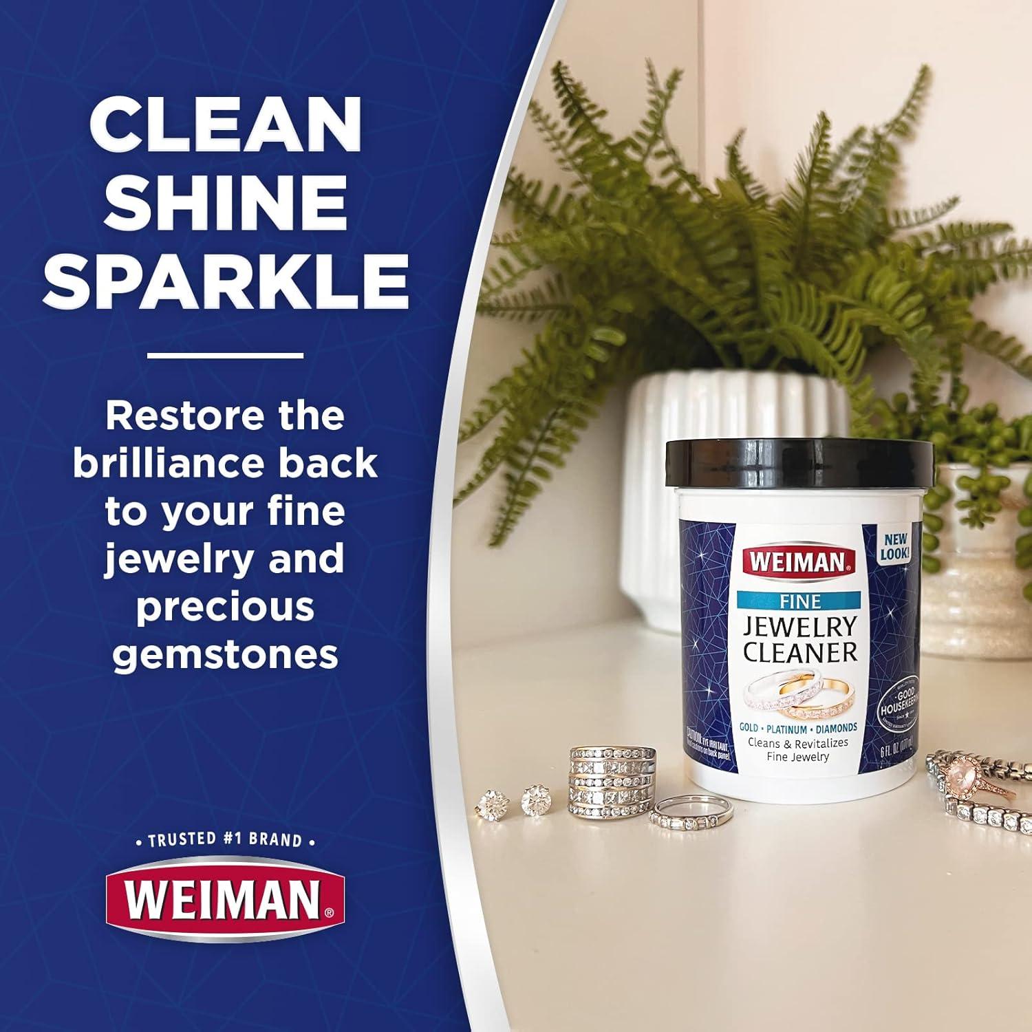 image:imageWeiman Fine Jewelry Cleaner Kit 3PC Set Jewelry Cleaning Liquid Clean amp Sparkle Stick and Polishing Cloth For Diamonds Earrings Gold Bracelets