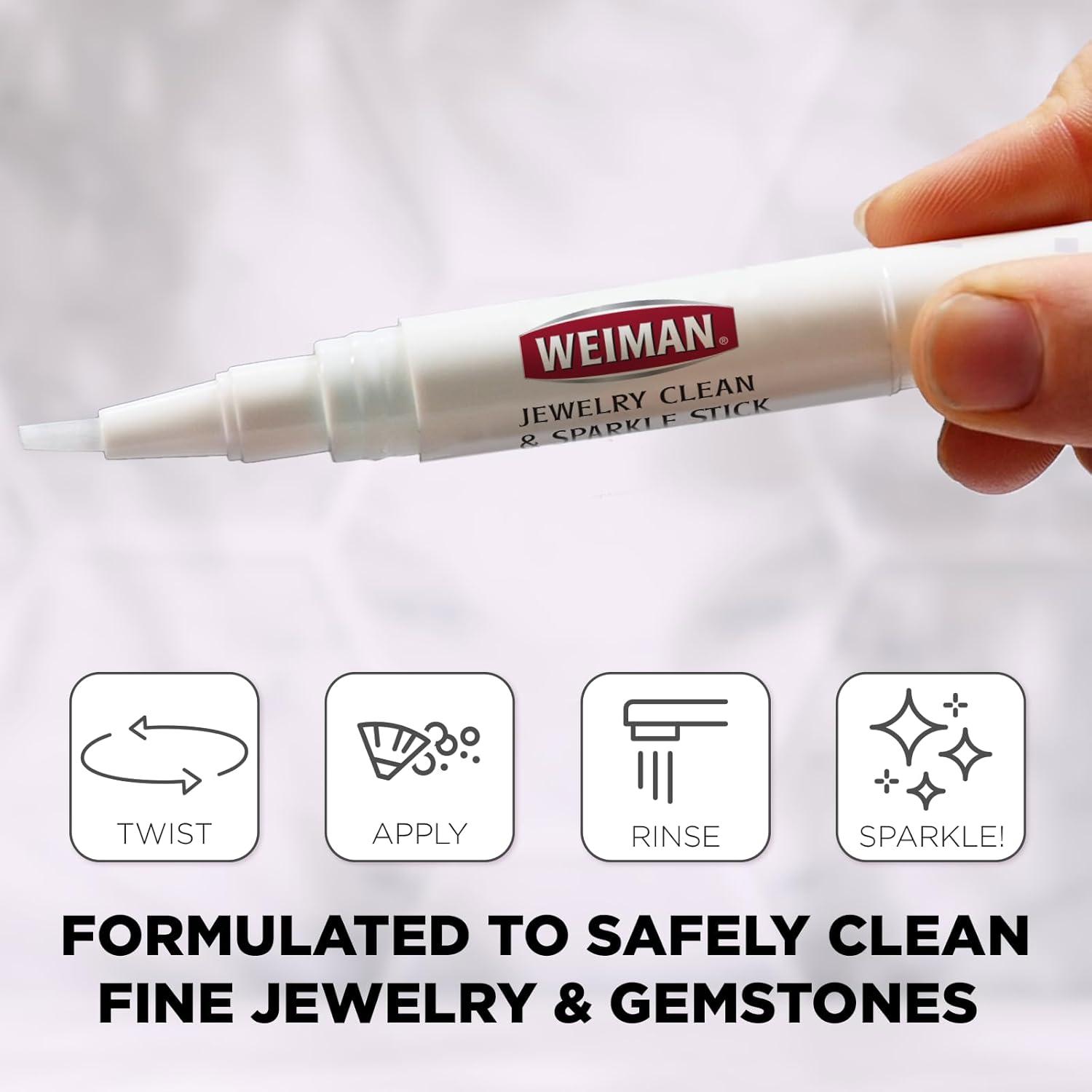 image:imageWeiman Fine Jewelry Cleaner Kit 3PC Set Jewelry Cleaning Liquid Clean amp Sparkle Stick and Polishing Cloth For Diamonds Earrings Gold Bracelets