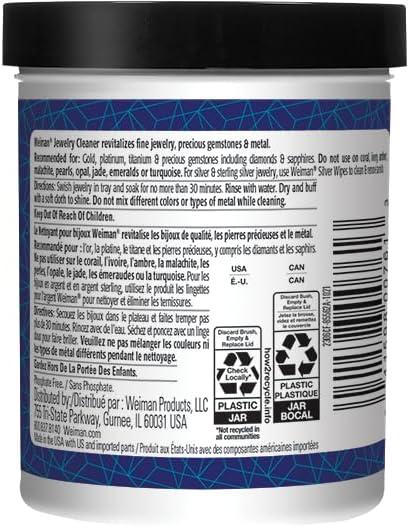 image:imageWeiman Fine Jewelry Cleaner Liquid with Cleaning Brush Restores Shine amp Brilliance to Gold Platinum Precious Gemstones amp Diamond Jewelry 6 Oz