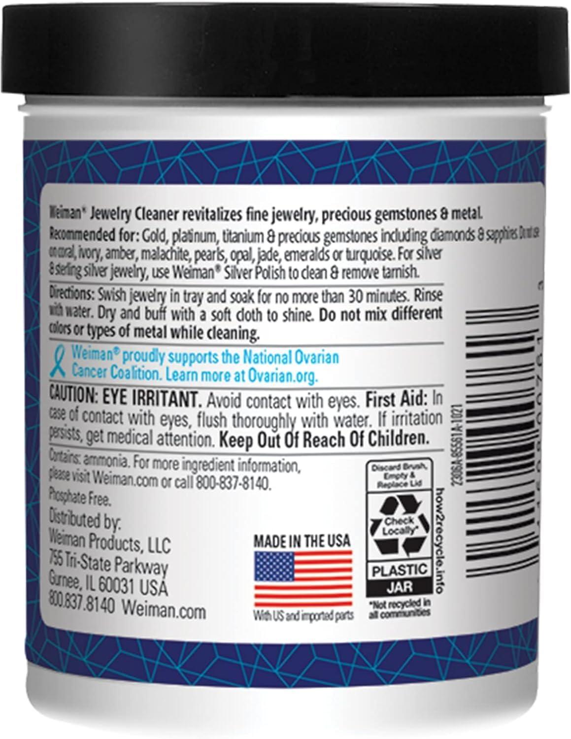 image:imageWeiman Fine Jewelry Cleaner Liquid with Cleaning Brush Restores Shine amp Brilliance to Gold Platinum Precious Gemstones amp Diamond Jewelry 6 Oz6 Fl Oz Pack of 1