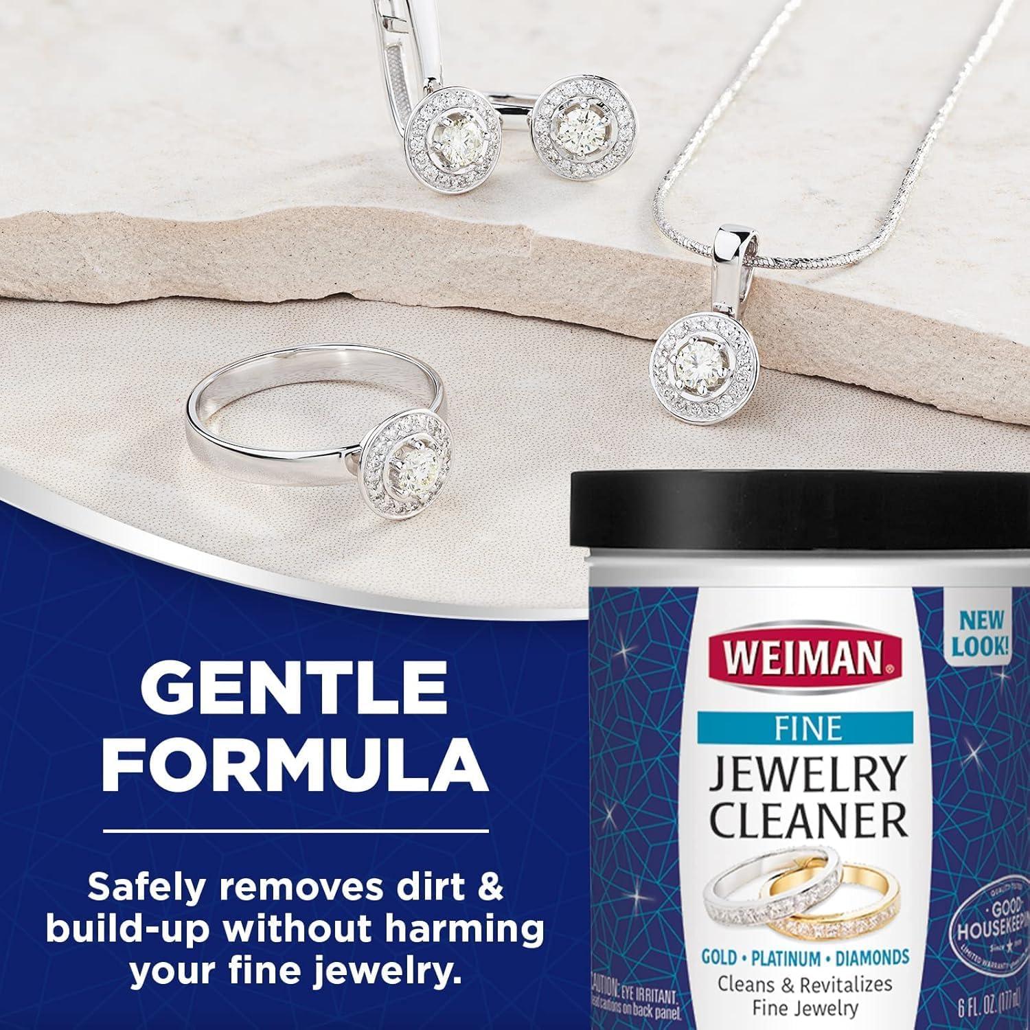 image:imageWeiman Fine Jewelry Cleaner Liquid with Cleaning Brush Restores Shine amp Brilliance to Gold Platinum Precious Gemstones amp Diamond Jewelry 6 Oz6 Fl Oz Pack of 1