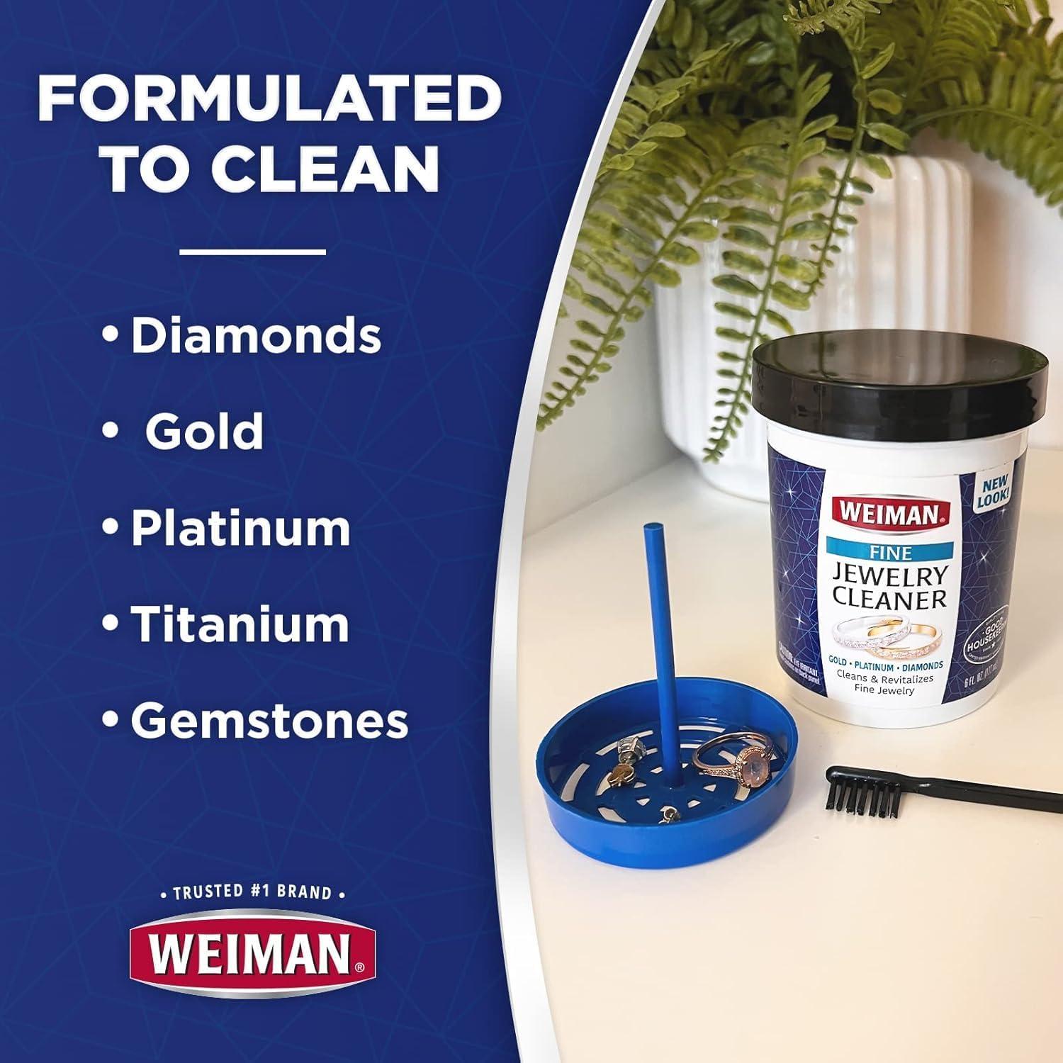 image:imageWeiman Fine Jewelry Cleaner Liquid with Cleaning Brush Restores Shine amp Brilliance to Gold Platinum Precious Gemstones amp Diamond Jewelry 6 Oz6 Fl Oz Pack of 1