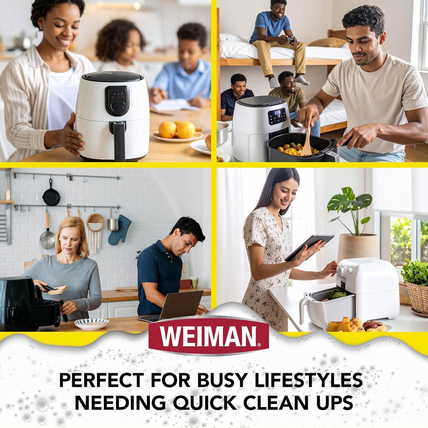 image:imageWeiman Foaming Air Fryer Cleaning Kit Cleaner amp Degreaser for Ceramic Baskets amp Trays Removes Grease Grime Oil amp BakedOn Food Includes NonAbrasive Sponge FastActing ResidueFree 14 oz