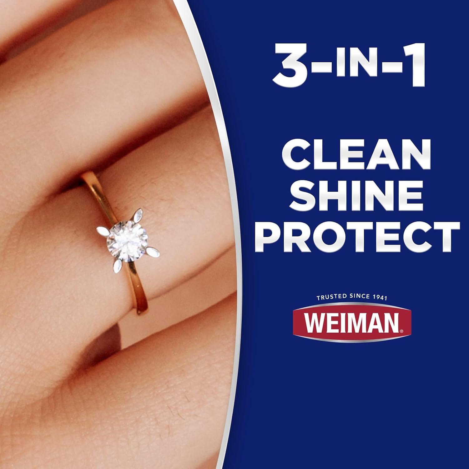 image:imageWeiman Gold amp Diamond 3in1 Wipes The Premium Jewelry Cleaner Removes Tarnish and Dirt Restores amp Protect Sparkle and Shine EasytoUse Wipes Safe for Silver Platinum Gemstone Titanium