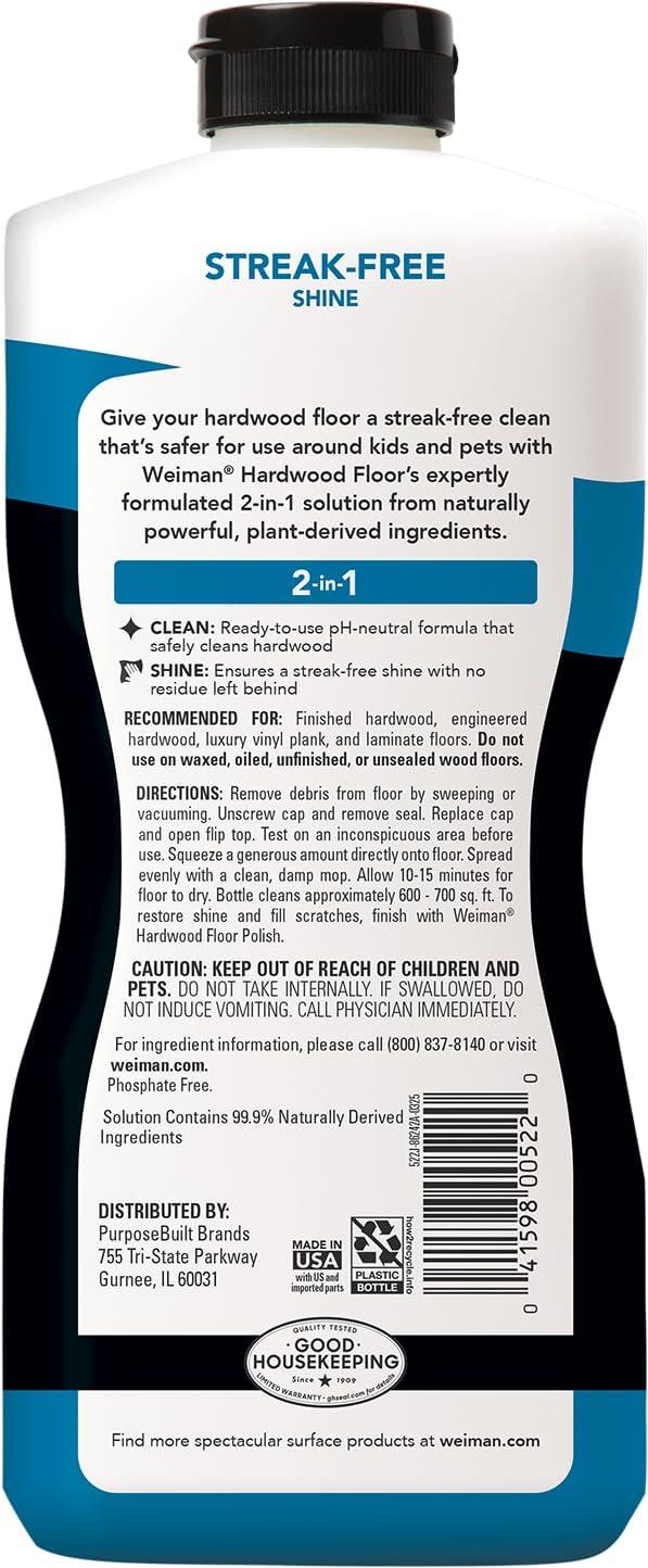image:imageWeiman Hardwood Floor Cleaner 128 Ounce Refill Finished Engineered Hardwood Floors32 Fl Oz Pack of 1