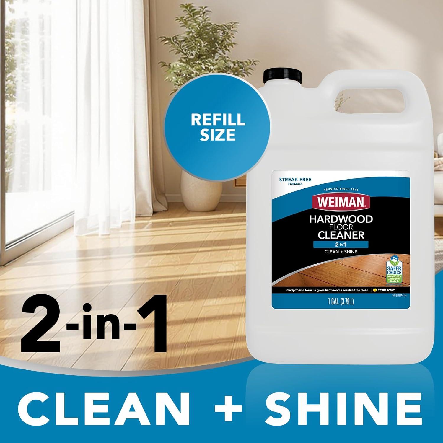 image:imageWeiman Hardwood Floor Cleaner Gallon and Refillable Squeeze Bottle Finished Wood Surfaces160 Fl Oz Pack of 1