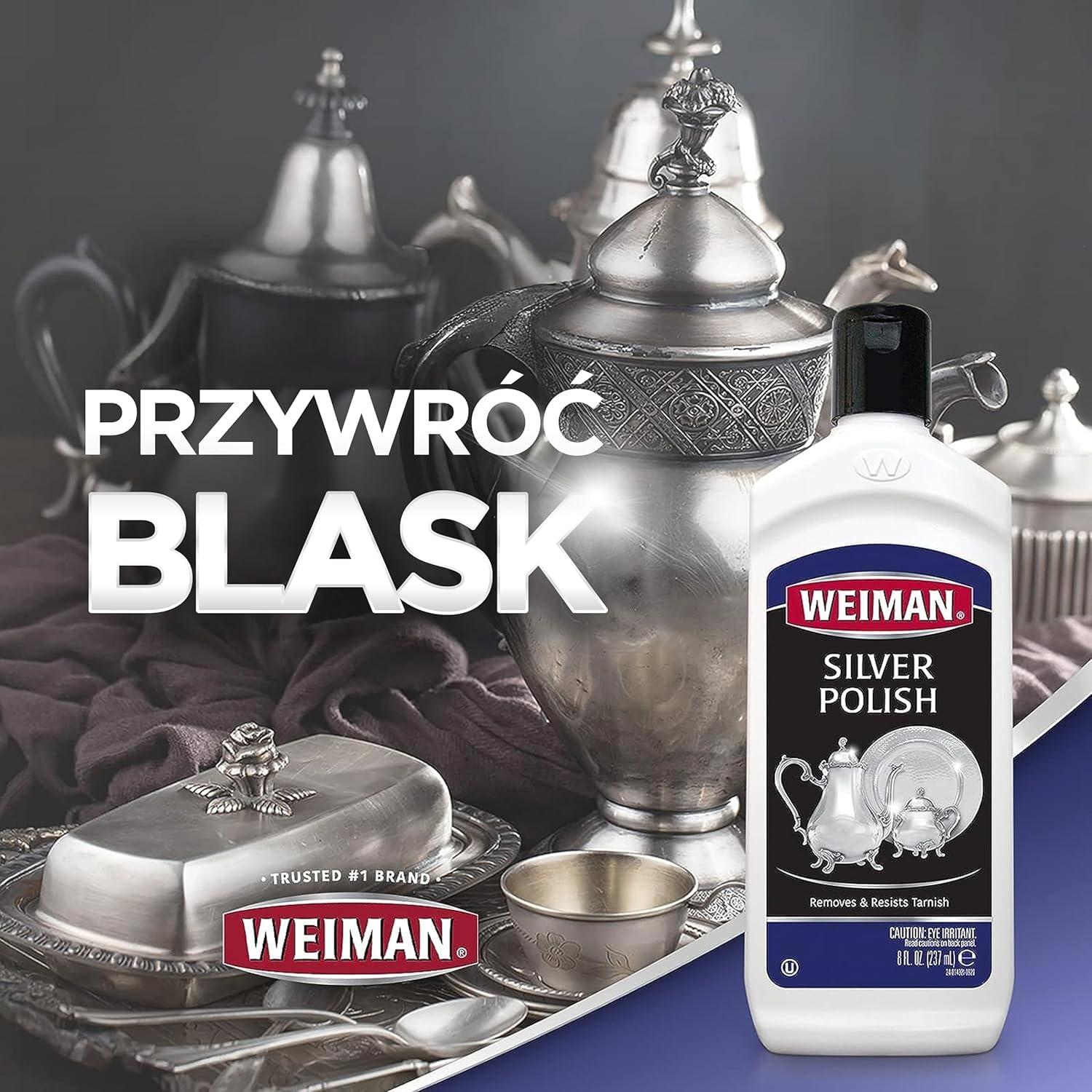 image:imageWeiman Silver Cream Cleaner 3in1 AntiTarnish Technology Safely Clean Polish Shine amp Restore Removes amp Prevent Tarnish 8 Oz with Jewelry Polishing Cloth8 Fl Oz Pack of 6