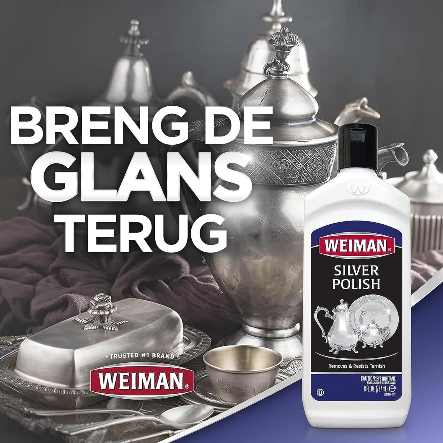 image:imageWeiman Silver Cream Cleaner 3in1 AntiTarnish Technology Safely Clean Polish Shine amp Restore Removes amp Prevent Tarnish 8 Oz with Jewelry Polishing Cloth8 Fl Oz Pack of 6