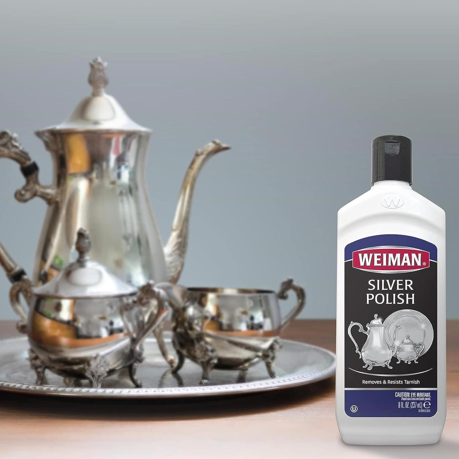 image:imageWeiman Silver Cream Cleaner 3in1 AntiTarnish Technology Safely Clean Polish Shine amp Restore Removes amp Prevent Tarnish 8 Oz with Jewelry Polishing Cloth8 Fl Oz Pack of 6