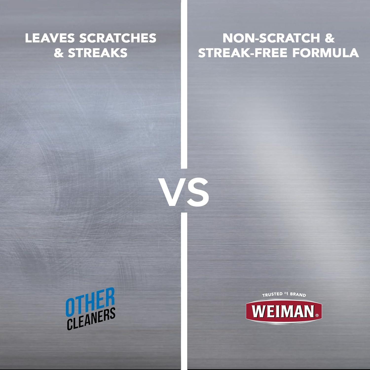 image:imageWeiman Stainless Steel Cleaner amp Polish Kit 2 Wipes amp Cloth AntiFingerprint Removes Grease Water Spots Streaks amp Residue Polishing Cleaner Safe for Appliances Chrome Sinks amp Grill Exteriors30 Count Pack of 2