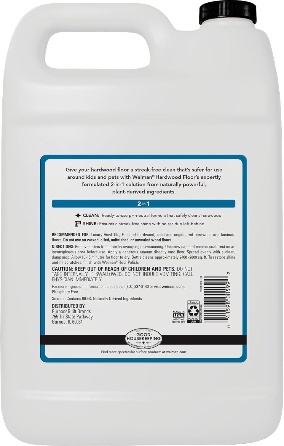 image:imageWeiman Wood Floor Polish and Restorer 32 Oz 3PC Bundle HighTraffic Hardwood Floor Natural Shine Removes Scratches Leaves Protective Layer128 Oz Cleaner 32 Oz Polisher