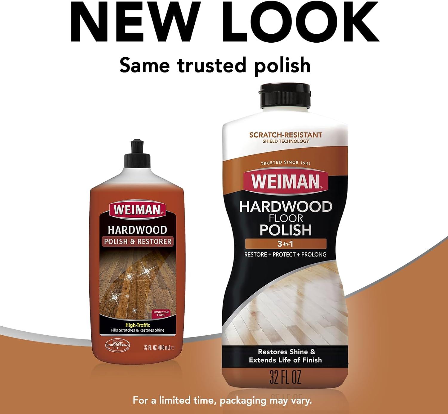 image:imageWeiman Wood Floor Polish and Restorer 32 Oz 3PC Bundle HighTraffic Hardwood Floor Natural Shine Removes Scratches Leaves Protective Layer32 Oz Polisher 1 Pack