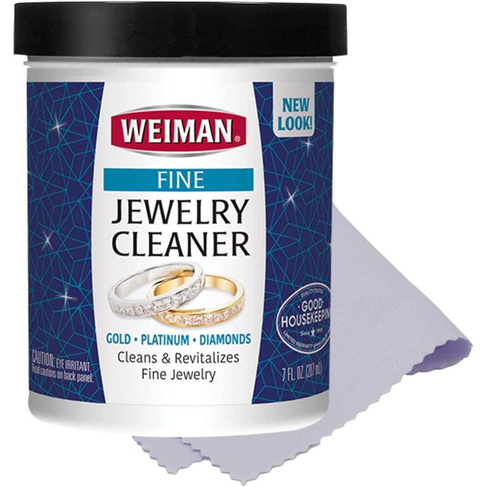 image:imageWeiman Fine Jewelry Cleaner Liquid with Cleaning Brush Restores Shine amp Brilliance to Gold Platinum Precious Gemstones amp Diamond Jewelry 6 Oz