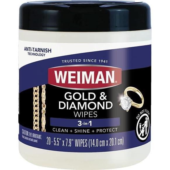 image:imageWeiman Gold amp Diamond 3in1 Wipes The Premium Jewelry Cleaner Removes Tarnish and Dirt Restores amp Protect Sparkle and Shine EasytoUse Wipes Safe for Silver Platinum Gemstone Titanium
