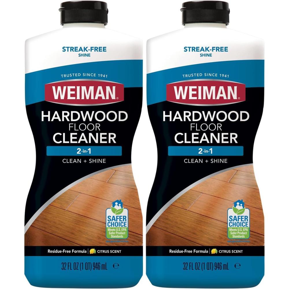 image:imageWeiman Hardwood Floor Cleaner for Finished Hardwood Engineered Flooring Vinyl amp Laminate Surfaces StreakFree Shine No Residue 32 oz 2 PACK