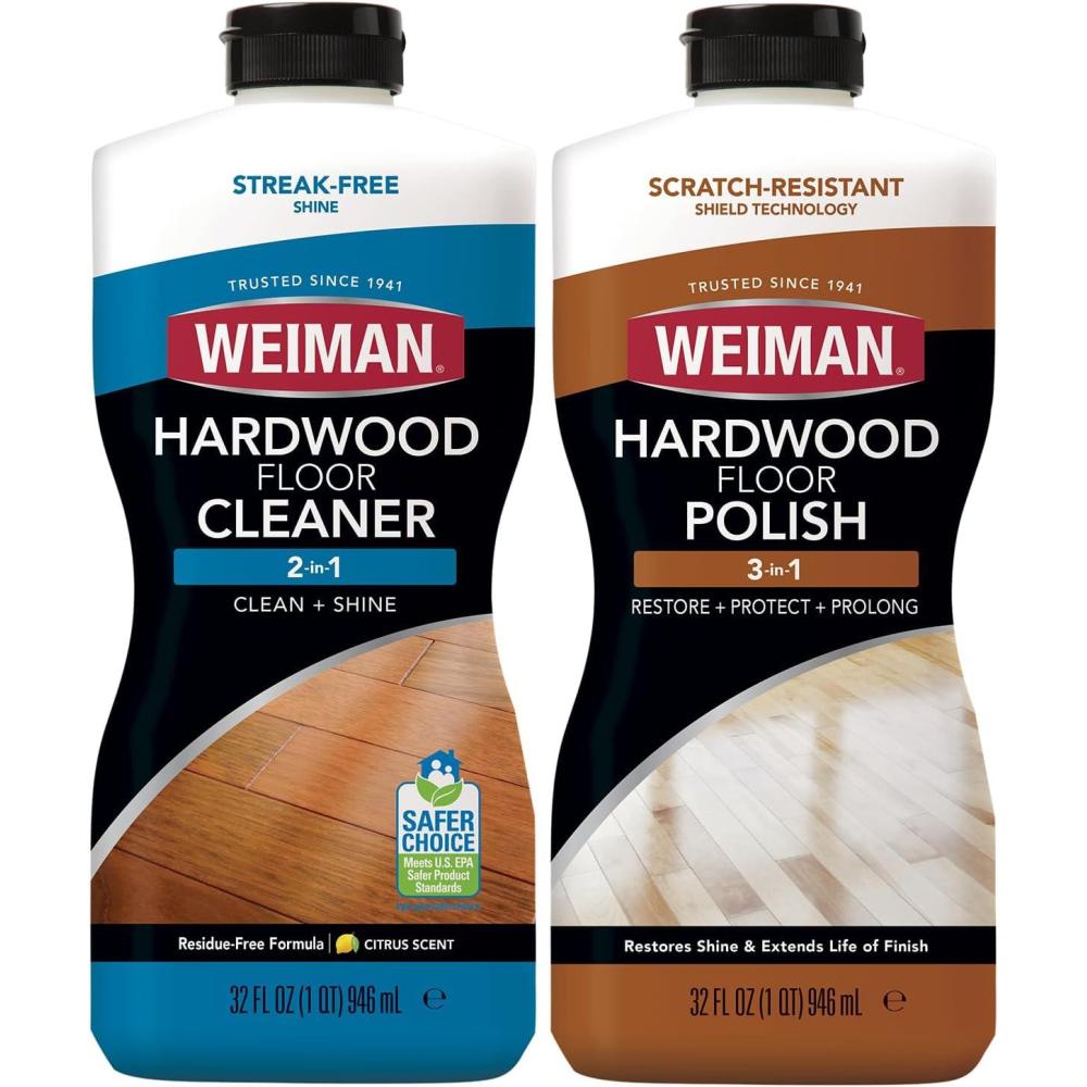 image:imageWeiman Wood Floor Polish and Restorer 32 Oz 3PC Bundle HighTraffic Hardwood Floor Natural Shine Removes Scratches Leaves Protective Layer32 Oz Cleaner Polisher