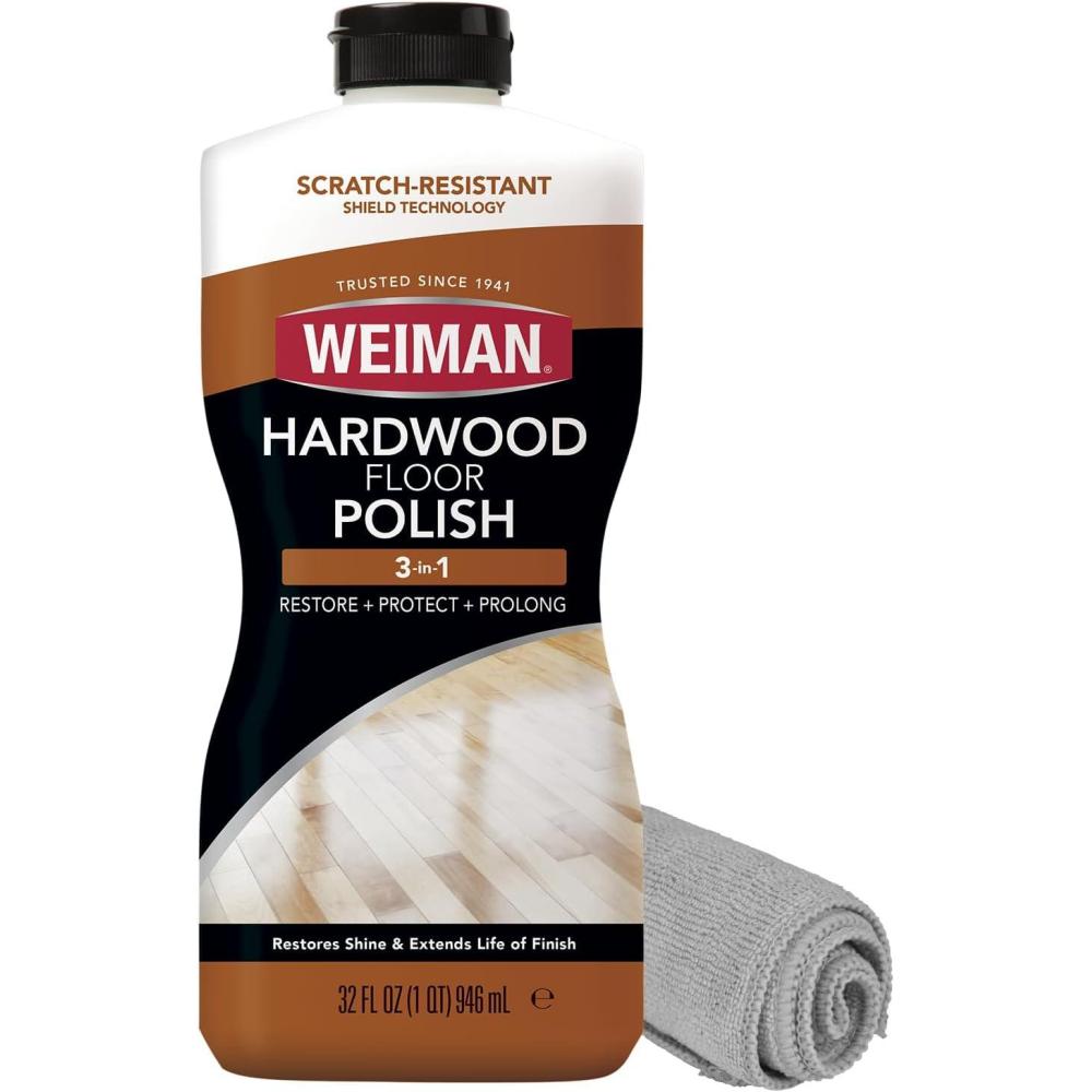 image:imageWeiman Wood Floor Polish and Restorer 32 Oz 3PC Bundle HighTraffic Hardwood Floor Natural Shine Removes Scratches Leaves Protective Layer32 Oz Polisher 1 Pack