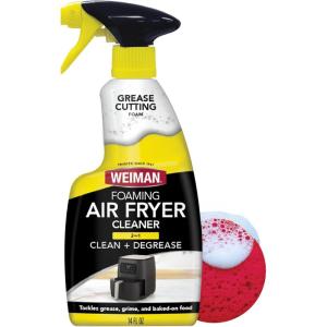 Weiman Foaming Air Fryer Cleaning Kit, Cleaner & Degreaser for Ceramic Baskets & Trays, Removes Grease, Grime, Oil & Baked-On Food, Includes Non-Abrasive Sponge, Fast-Acting, Residue-Free, 14 oz