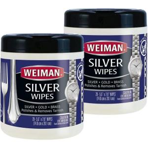 Weiman Jewelry Polish Cleaner, Tarnish Remover Wipes – 40 Count – Use on Silver Jewelry Antique Silver Gold Brass Copper and Aluminum(40 Count)