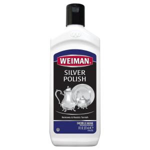 Weiman Silver Cream Cleaner 3-in-1, Anti-Tarnish Technology, Safely Clean, Polish, Shine & Restore, Removes & Prevent Tarnish, 8 Oz with Jewelry Polishing Cloth(8 Fl Oz (Pack of 1))