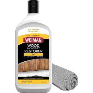 Weiman Wood and Cabinet Restorer 3-In-1 Bundle – Removes Dirt, Residue, Dust, Reduces Scratches, Restore Shine, Prevent Fading, UV Shield Technology, Safe for Antique Wood, Tables, Chairs, Cabinets(Wood Repair Kit)