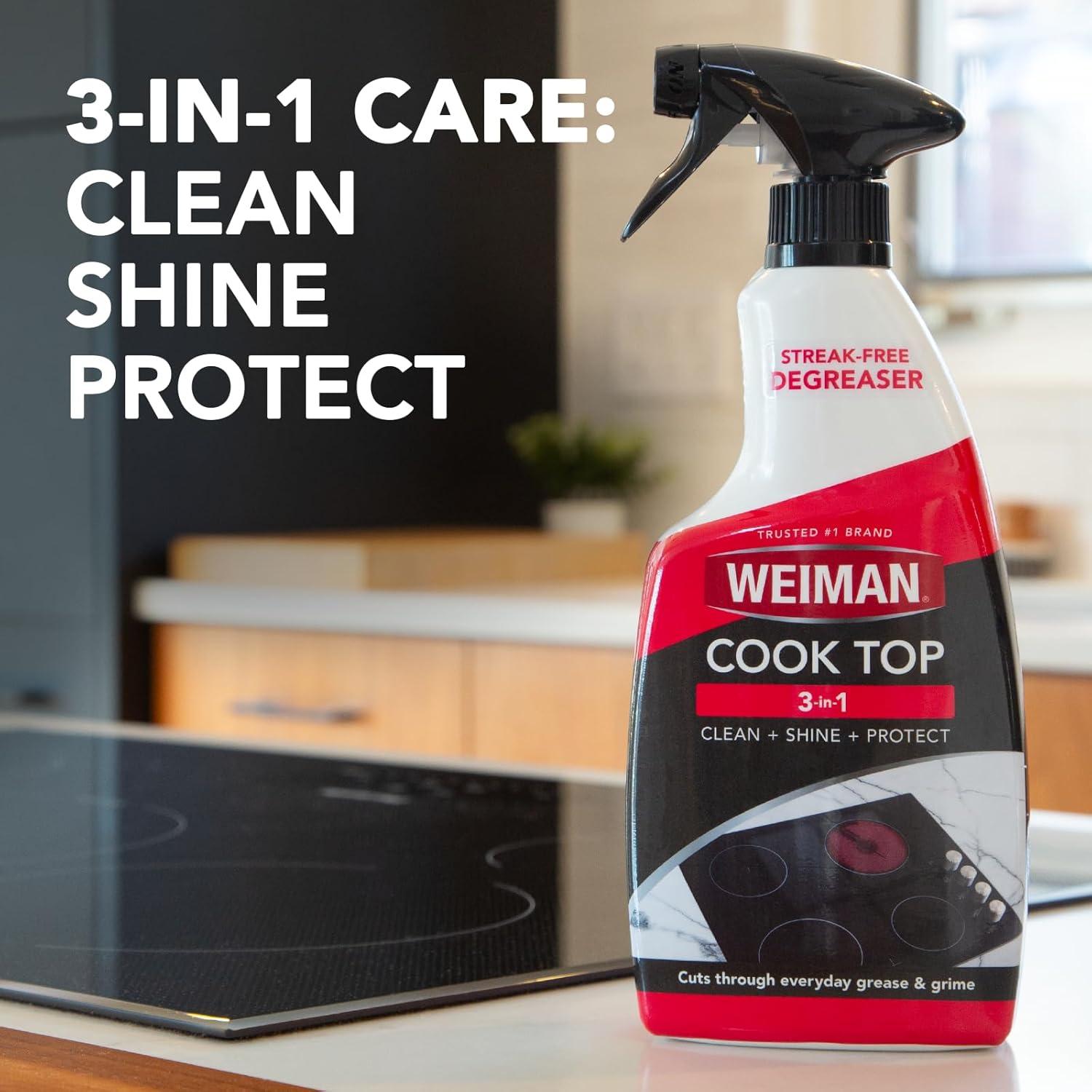 image:imageWeiman 2Pack Cooktop Cleaning Spray amp Microfiber Cloth Cooktop amp Oven Cleaner for Streak amp Residue Free NonAbrasive Degreaser Safe for Glass amp Ceramic