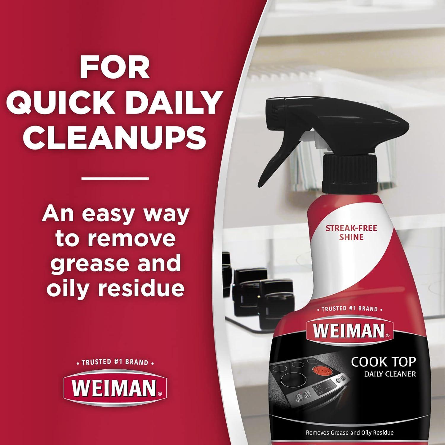 image:imageWeiman Ceramic and Glass Cooktop 10 Ounce Stove Top Daily Cleaner Kit 12 Ounce Glass Induction Cooktop Cleaning Bundle for Heavy Duty Mess Cleans Burnton Food1 Count Pack of 2