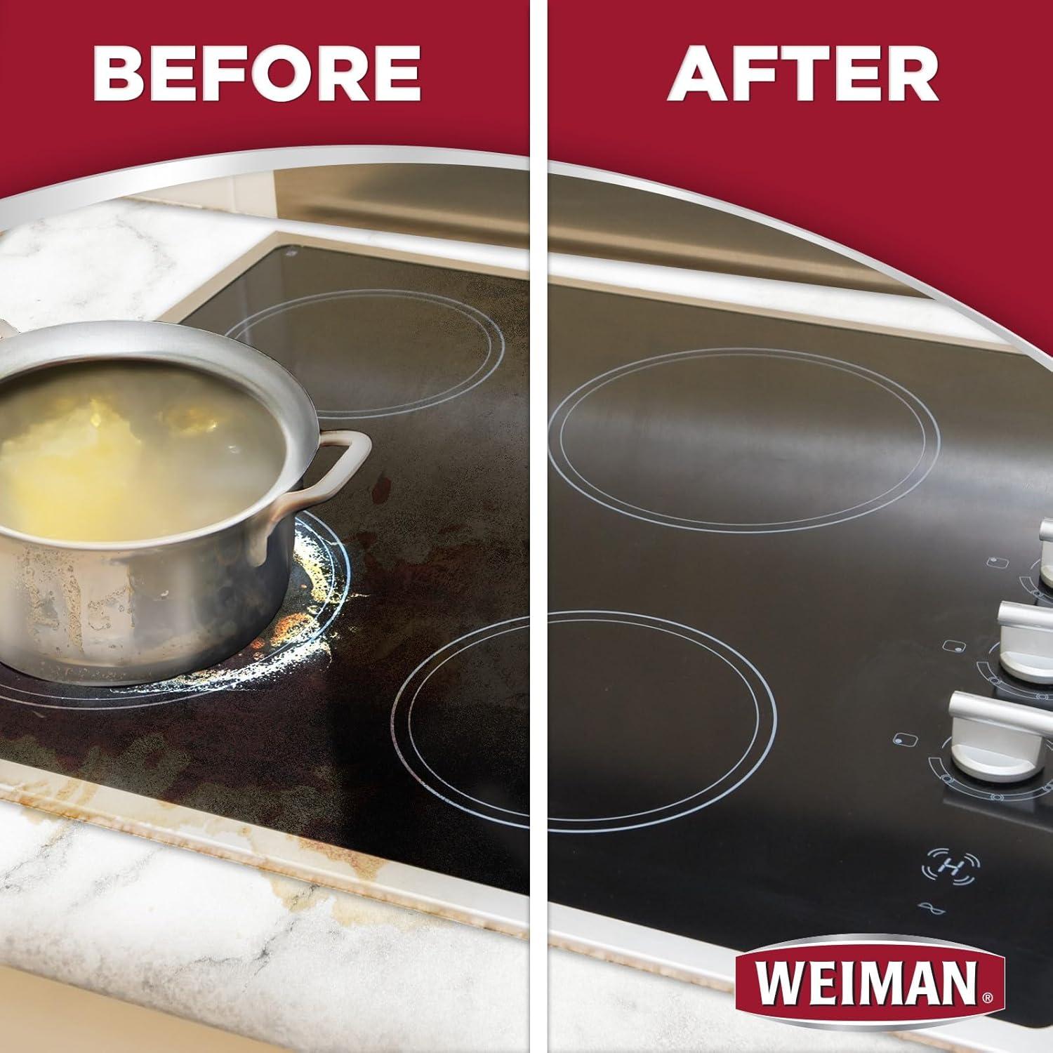 image:imageWeiman Ceramic and Glass Cooktop 10 Ounce Stove Top Daily Cleaner Kit 12 Ounce Glass Induction Cooktop Cleaning Bundle for Heavy Duty Mess Cleans Burnton Food1 Count Pack of 2