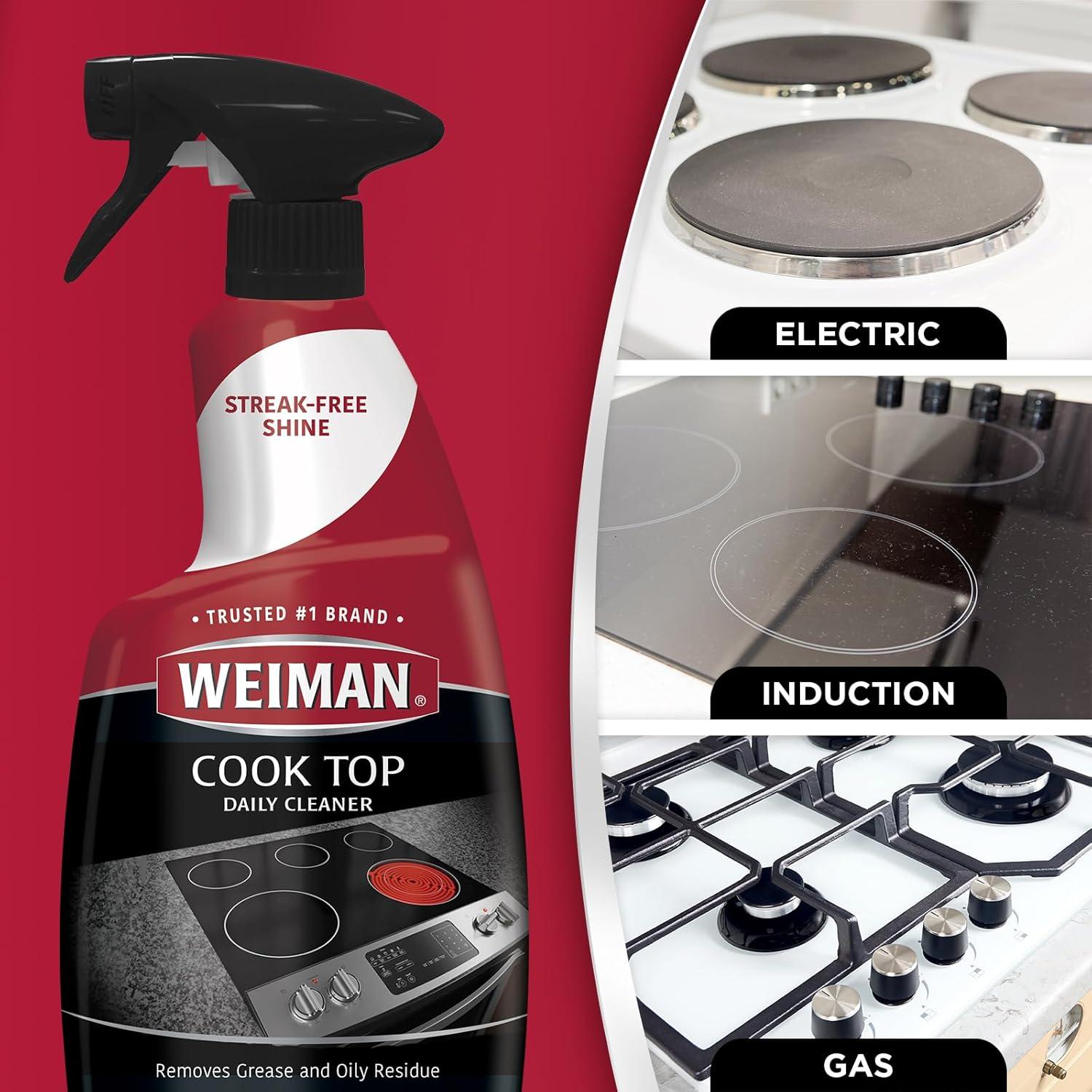 image:imageWeiman Ceramic and Glass Cooktop 10 Ounce Stove Top Daily Cleaner Kit 12 Ounce Glass Induction Cooktop Cleaning Bundle for Heavy Duty Mess Cleans Burnton Food1 Count Pack of 2