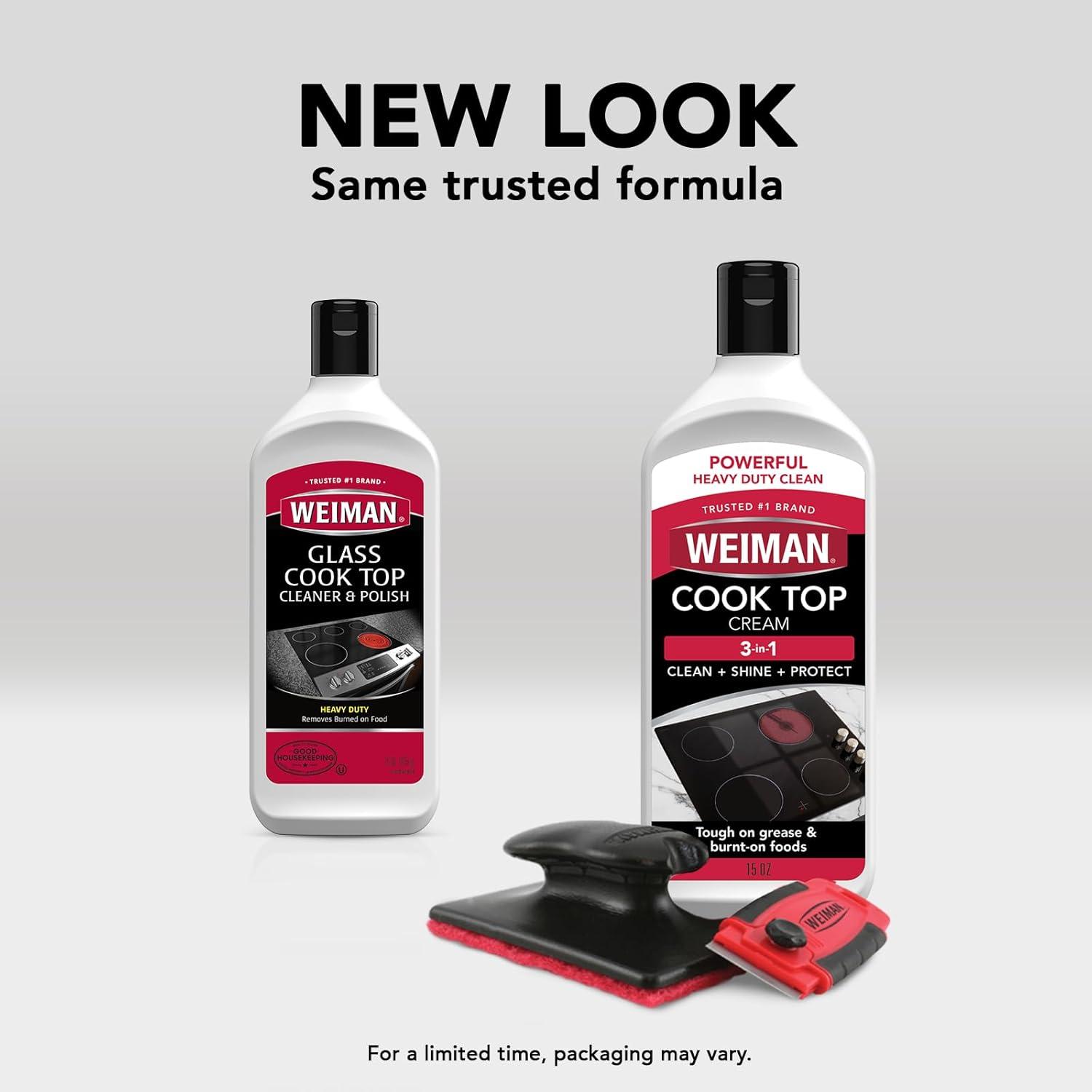 image:imageWeiman Glass amp Ceramic Cooktop Stove Top amp Oven Cleaner Kit Kitchen Cleaner Cream 3 Scrubbing Pads amp Scraper for BurntOn Food amp Grease Clean Shine Safe for Induction Electric amp Gas CooktopsCleaner Kit