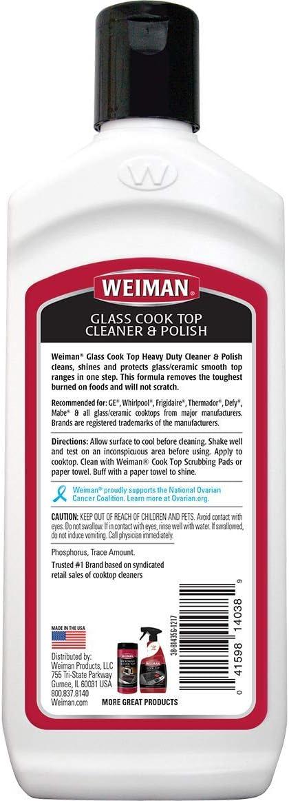 image:imageWeiman NonAbrasive No Scratch Induction Glass Ceramic Stove Cooktop Heavy Duty Cleaner and Polish 20 Ounce10 Fl Oz Pack of 6