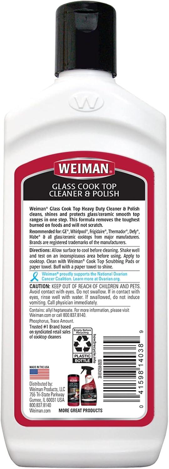 image:imageWeiman NonAbrasive No Scratch Induction Glass Ceramic Stove Cooktop Heavy Duty Cleaner and Polish 20 Ounce10 Ounce Pack of 2