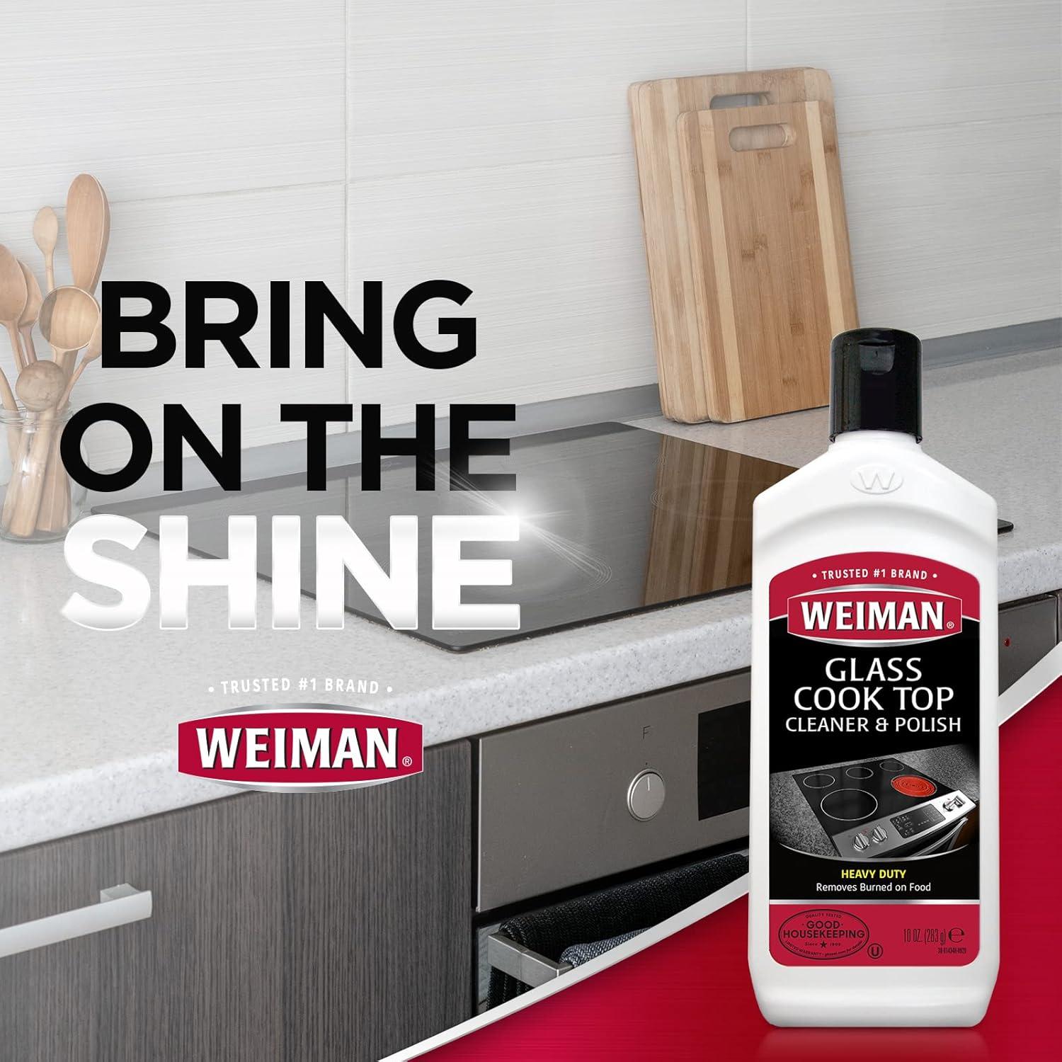 image:imageWeiman NonAbrasive No Scratch Induction Glass Ceramic Stove Cooktop Heavy Duty Cleaner and Polish 20 Ounce10 Ounce Pack of 2