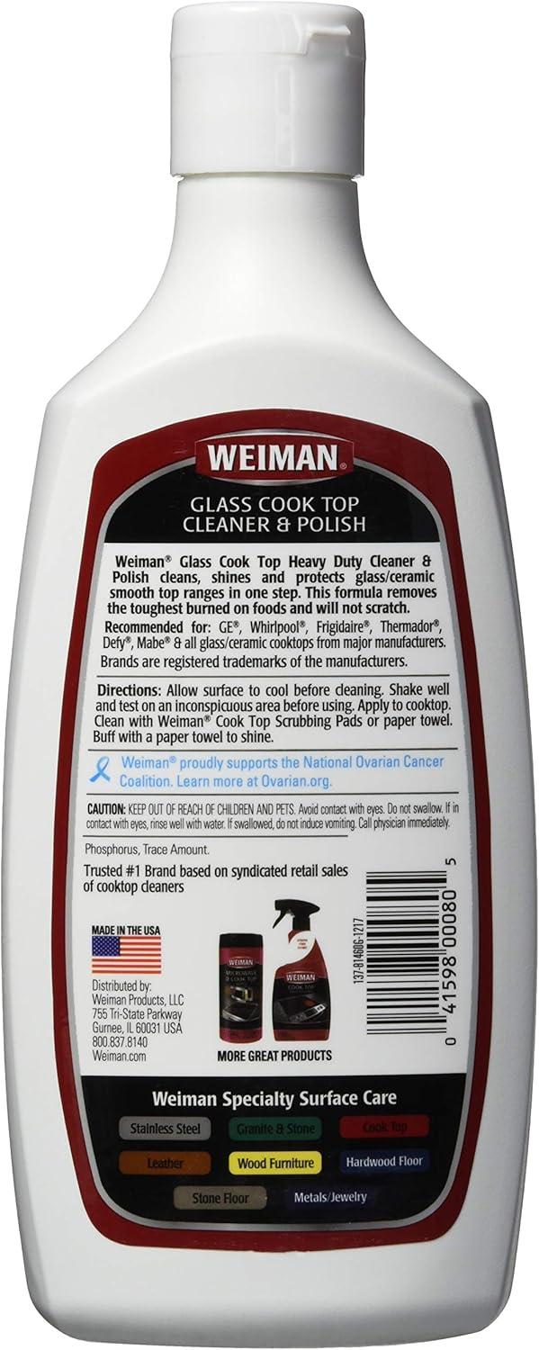 image:imageWeiman NonAbrasive No Scratch Induction Glass Ceramic Stove Cooktop Heavy Duty Cleaner and Polish 20 Ounce20 Fl Oz Pack of 6