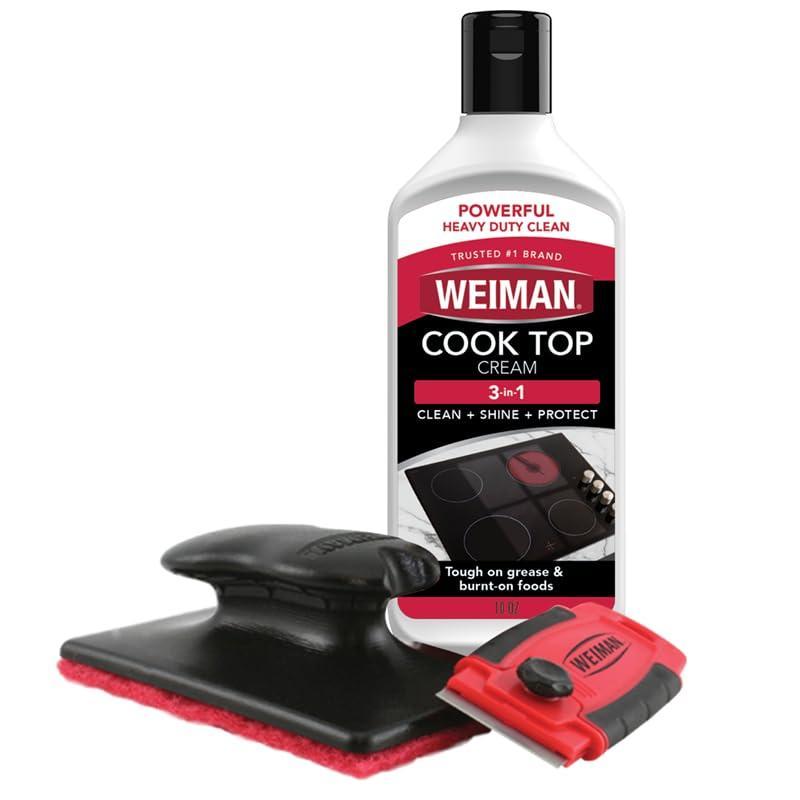 image:imageWeiman Glass amp Ceramic Cooktop Stove Top amp Oven Cleaner Kit Kitchen Cleaner Cream 3 Scrubbing Pads amp Scraper for BurntOn Food amp Grease Clean Shine Safe for Induction Electric amp Gas CooktopsCleaner Kit