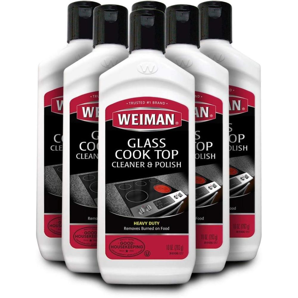 image:imageWeiman NonAbrasive No Scratch Induction Glass Ceramic Stove Cooktop Heavy Duty Cleaner and Polish 20 Ounce10 Fl Oz Pack of 6