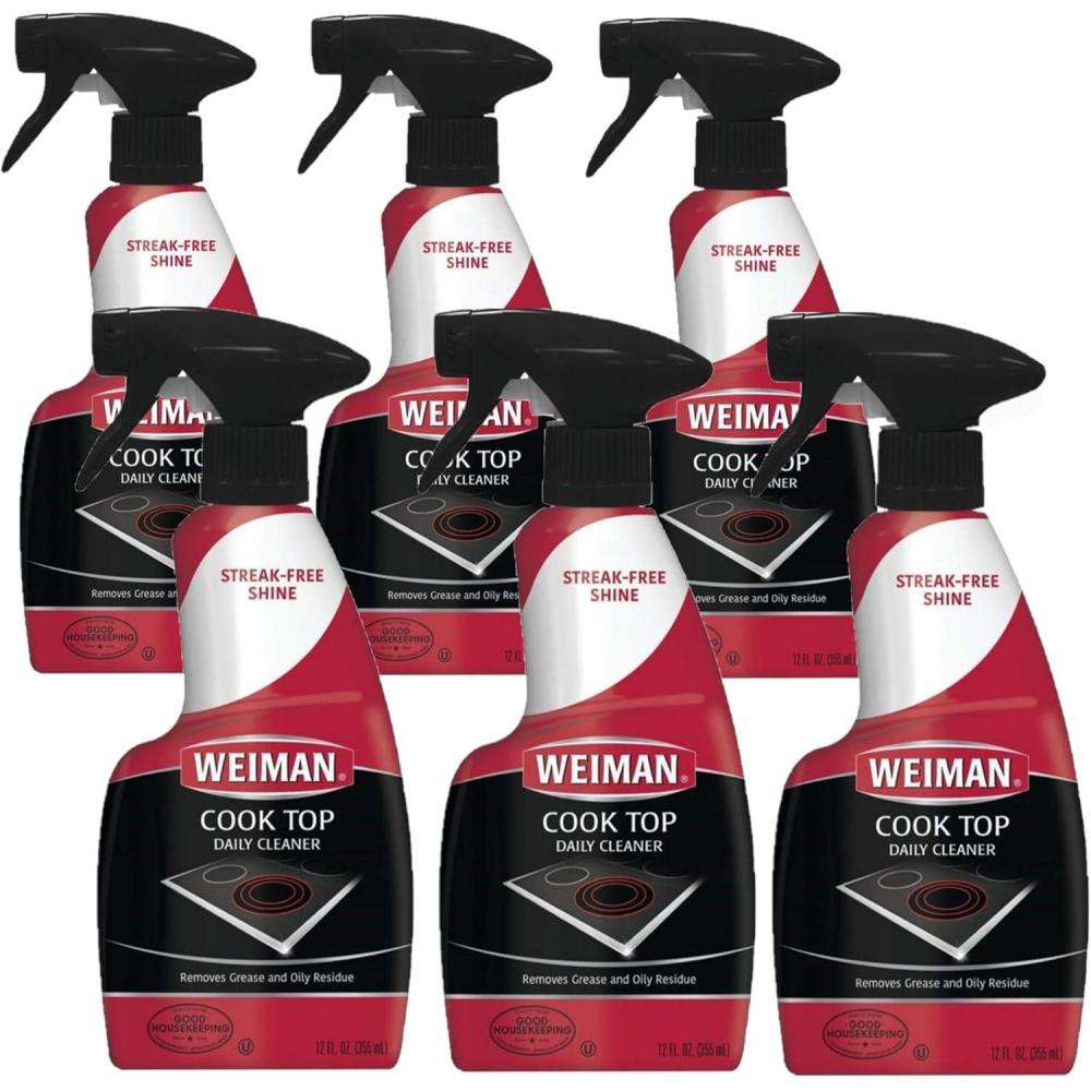 image:imageWeiman NonAbrasive No Scratch Induction Glass Ceramic Stove Cooktop Heavy Duty Cleaner and Polish 20 Ounce12 Fl Oz Pack of 6