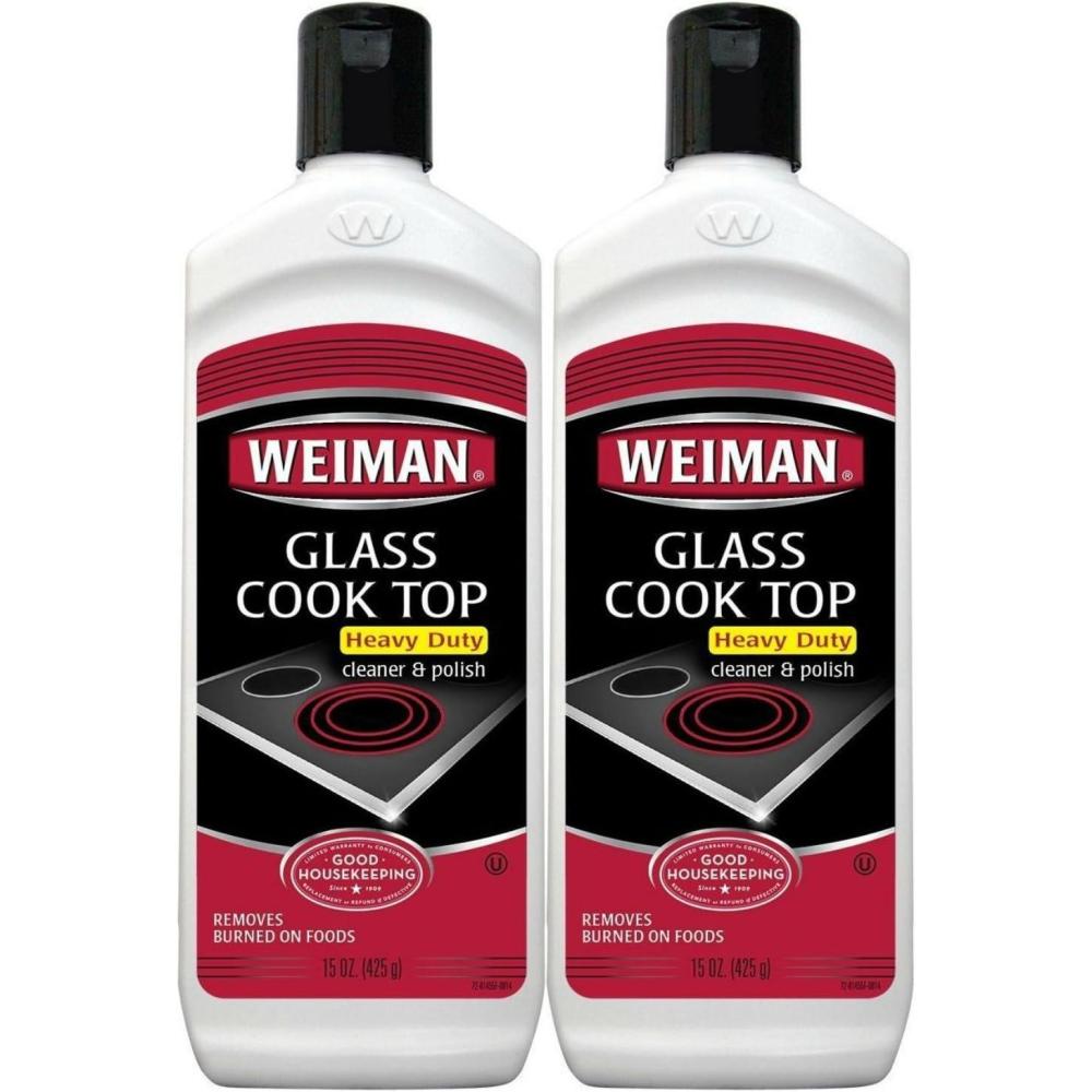 image:imageWeiman NonAbrasive No Scratch Induction Glass Ceramic Stove Cooktop Heavy Duty Cleaner and Polish 20 Ounce15 Ounce Pack of 2