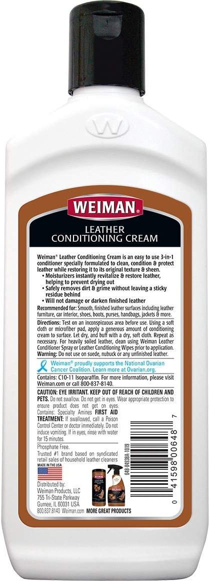 image:imageWeiman 3 in 1 Deep Leather Conditioner Cream 2 Pack Restores Leather Surfaces Use on Leather Furniture Car Seats Shoes Bags Jackets Saddles8 Fl Oz Bundle