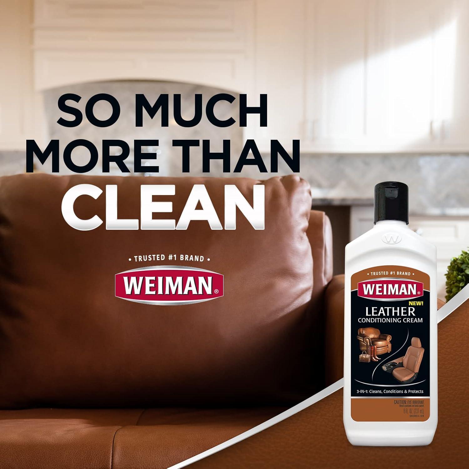 image:imageWeiman 3 in 1 Deep Leather Conditioner Cream 2 Pack Restores Leather Surfaces Use on Leather Furniture Car Seats Shoes Bags Jackets Saddles8 Fl Oz Bundle