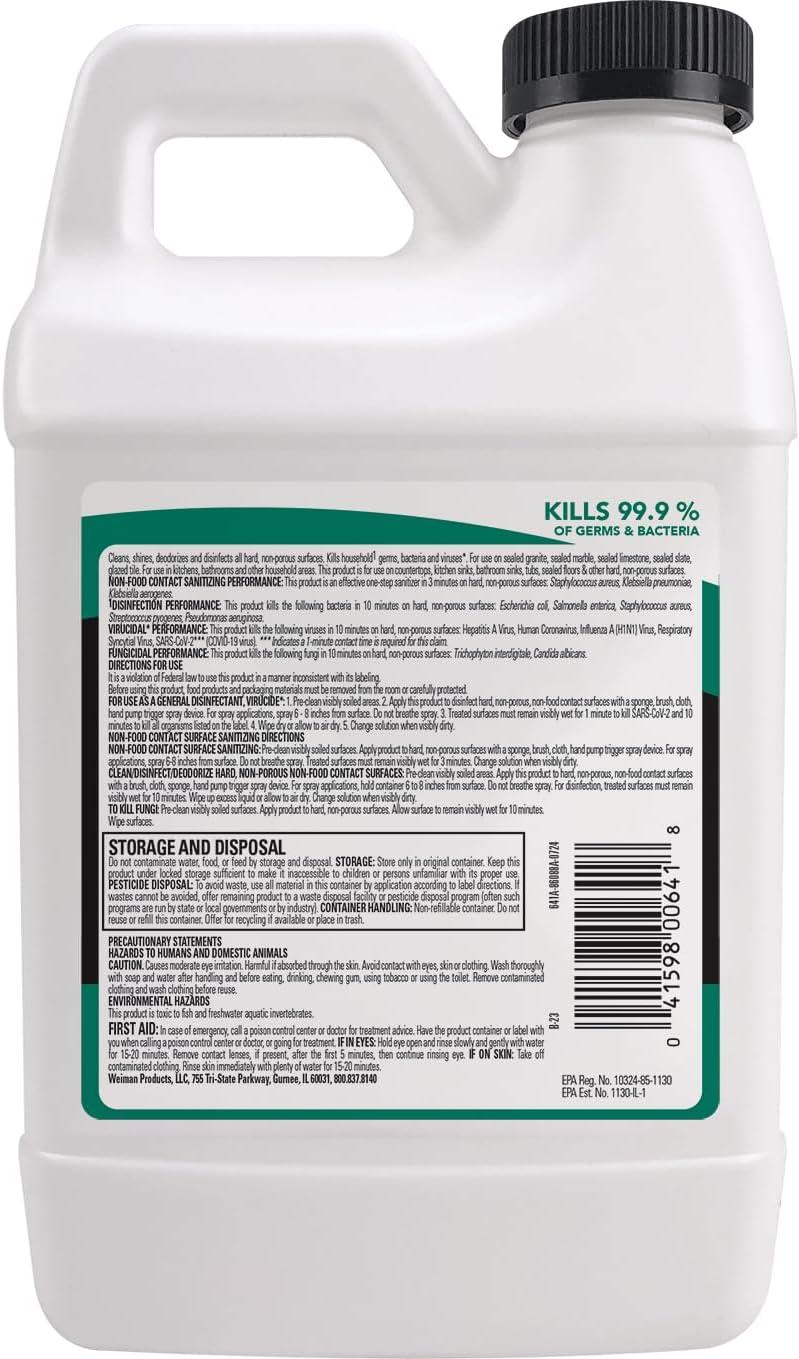 image:imageWeiman Disinfecting Granite Daily Clean amp Shine Refill 64 Oz Safely Clean Disinfect and Shine Granite Marble Soapstone Quartz Quartzite Slate Limestone Corian Laminate Tile Countertop64 Fl Oz Pack of 1