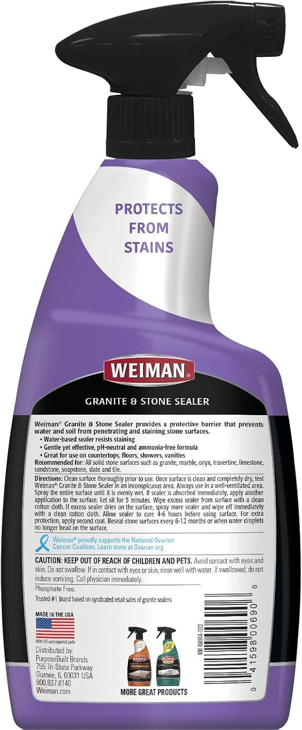 image:imageWeiman Granite amp Stone Sealer Spray Protects Kitchen Countertops Sinks Showers Vanities amp Floors From Stains For Granite Quartz Marble Tile Limestone Slate Water Based 24 oz