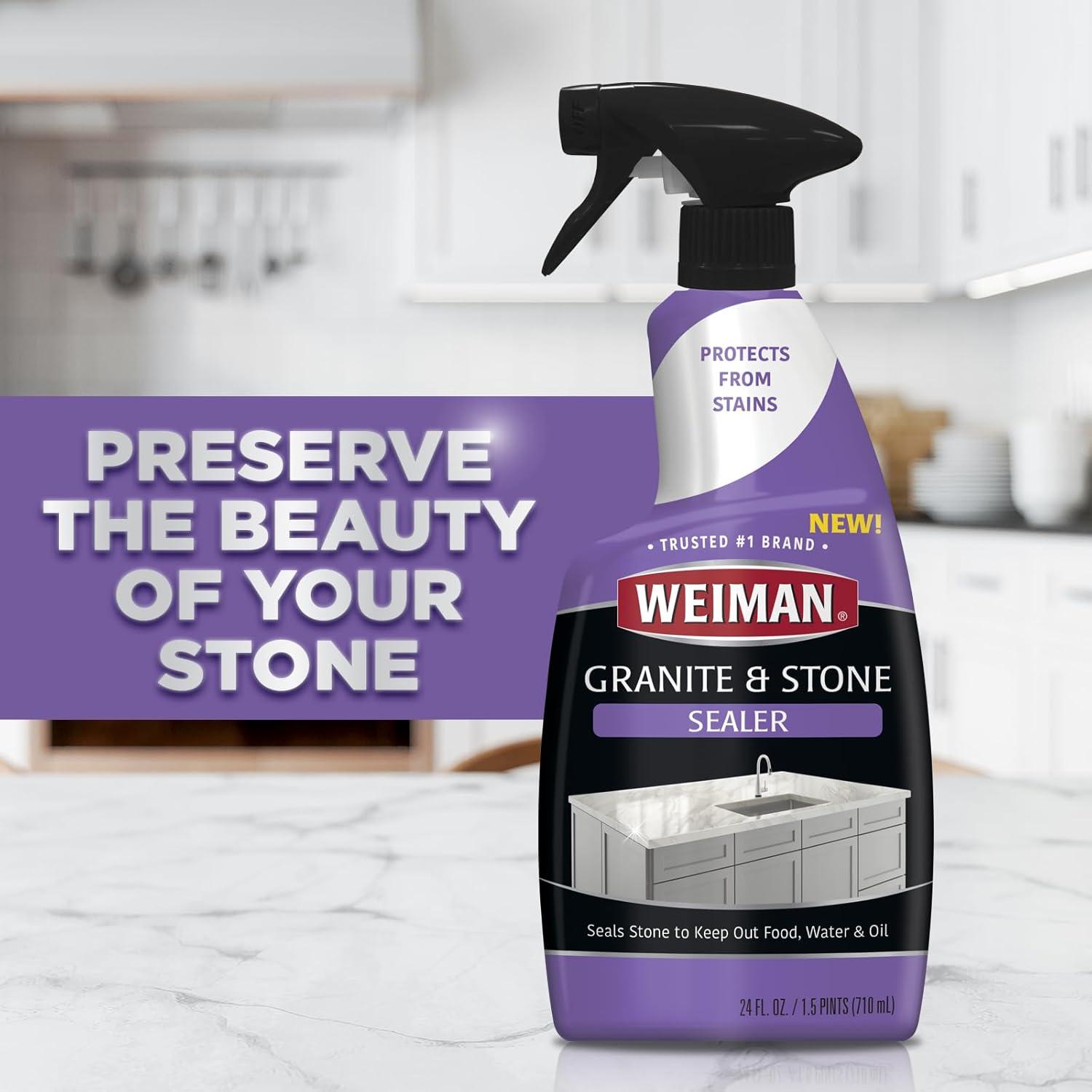 image:imageWeiman Granite amp Stone Sealer Spray Protects Kitchen Countertops Sinks Showers Vanities amp Floors From Stains For Granite Quartz Marble Tile Limestone Slate Water Based 24 oz