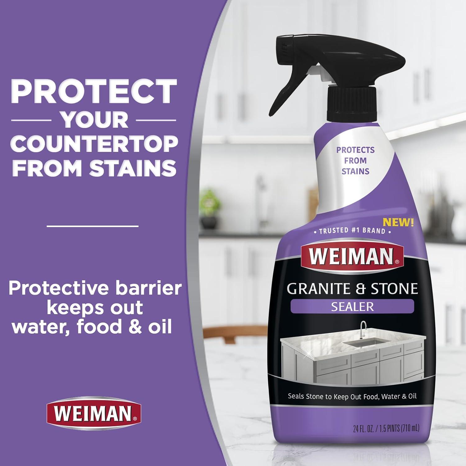 image:imageWeiman Granite amp Stone Sealer Spray Protects Kitchen Countertops Sinks Showers Vanities amp Floors From Stains For Granite Quartz Marble Tile Limestone Slate Water Based 24 oz