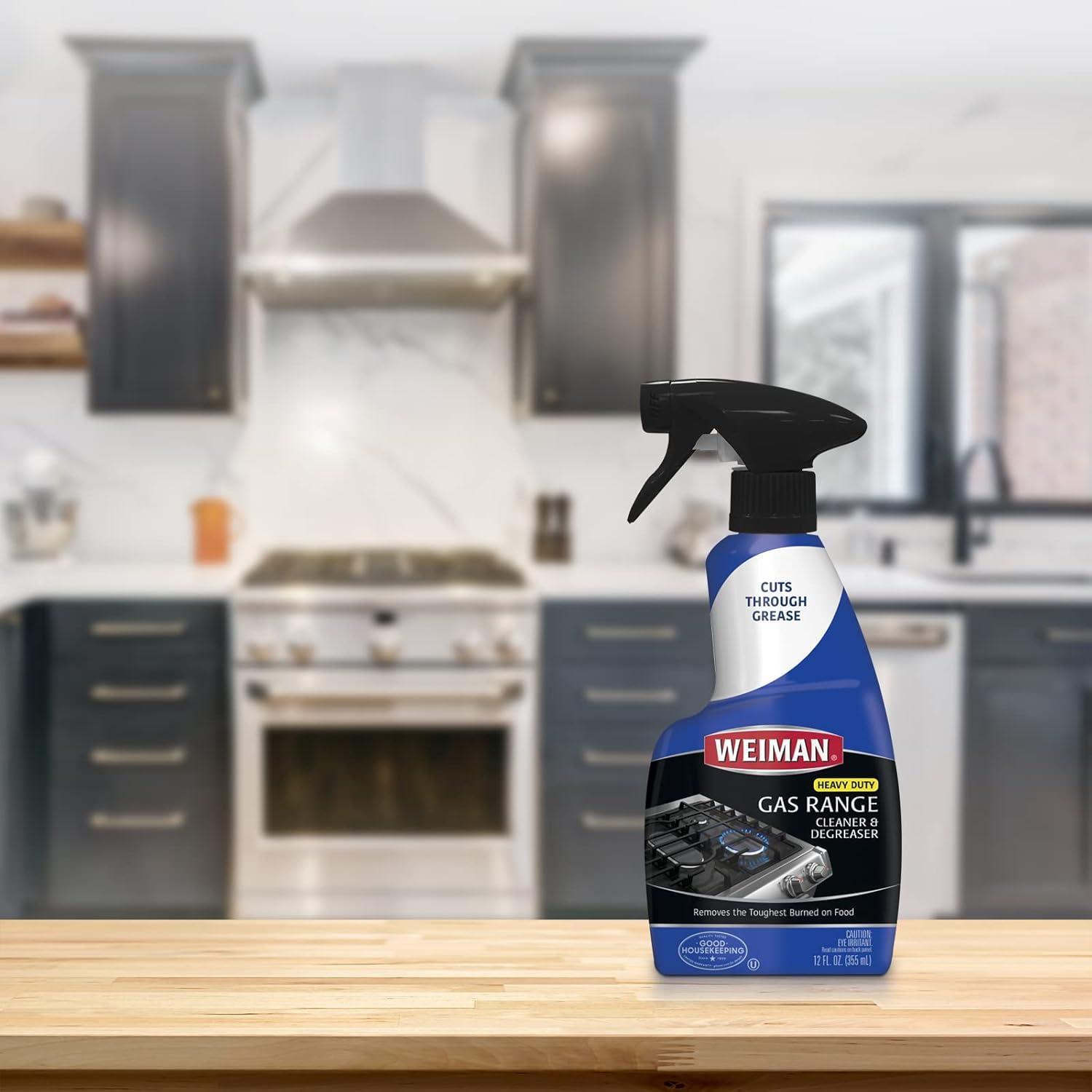 image:imageWeiman Heavy Duty Gas Range amp Stove Top Cleaner and Degreaser 2 Pack 24 Ounces with MicroFiber Cleaning TowelPack of 4