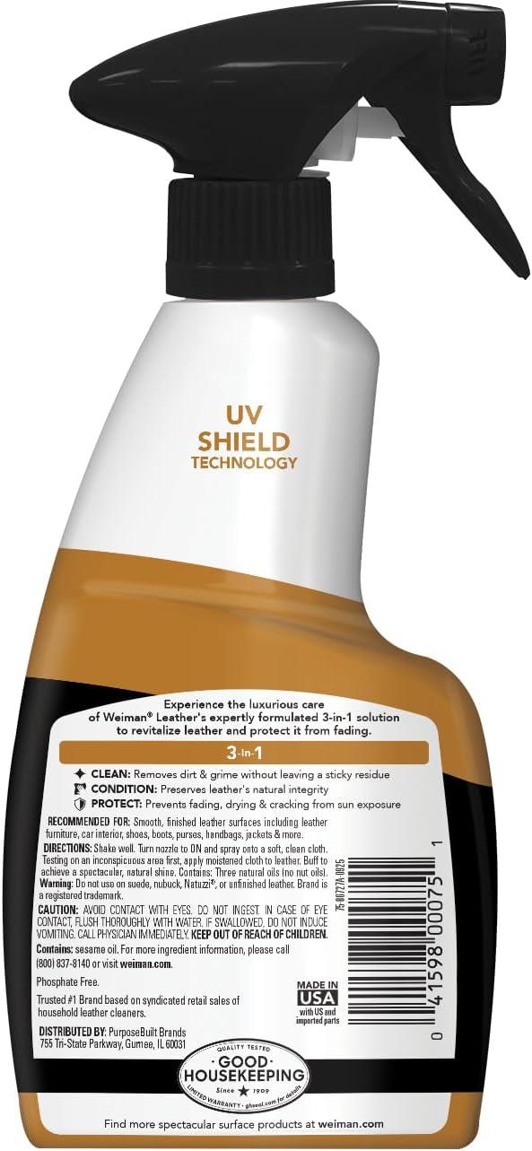 image:imageWeiman Leather Cleaner amp Conditioner Cleans Restores amp Protects Leather UV Protection Prevent Cracking amp Fading For Car Seats Sofas Shoes Bags amp All Finished Leather Surfaces 1 Pack 12 Fl Oz1 Pack 12 Fl Oz