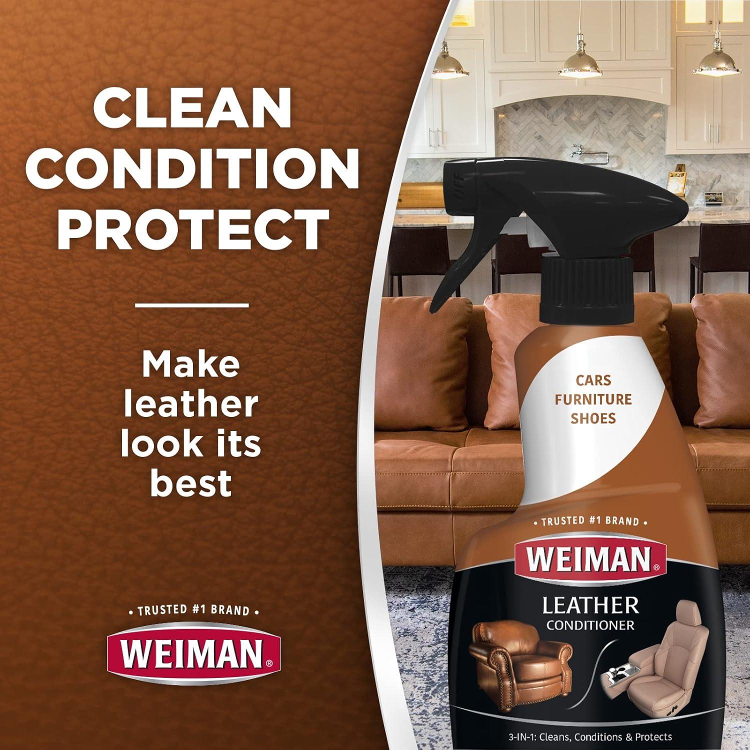 image:imageWeiman Leather Cleaner amp Conditioner Cleans Restores amp Protects Leather UV Protection Prevent Cracking amp Fading For Car Seats Sofas Shoes Bags amp All Finished Leather Surfaces 2 Pack 22 FL Oz