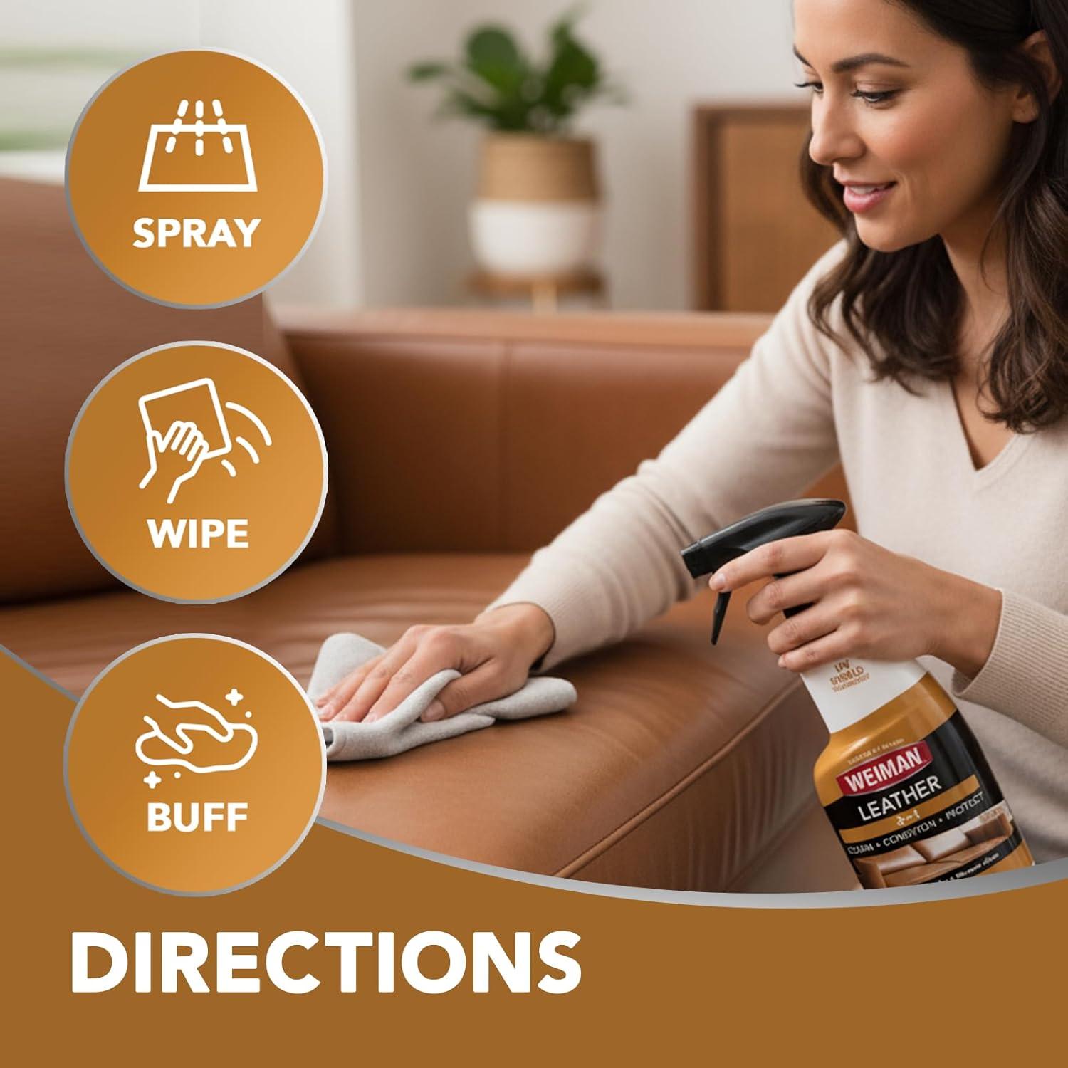 image:imageWeiman Leather Cleaner amp Conditioner Cleans Restores amp Protects Leather UV Protection Prevent Cracking amp Fading For Car Seats Sofas Shoes Bags amp All Finished Leather Surfaces 1 Pack 12 Fl Oz6 Pack 22 Fl Oz