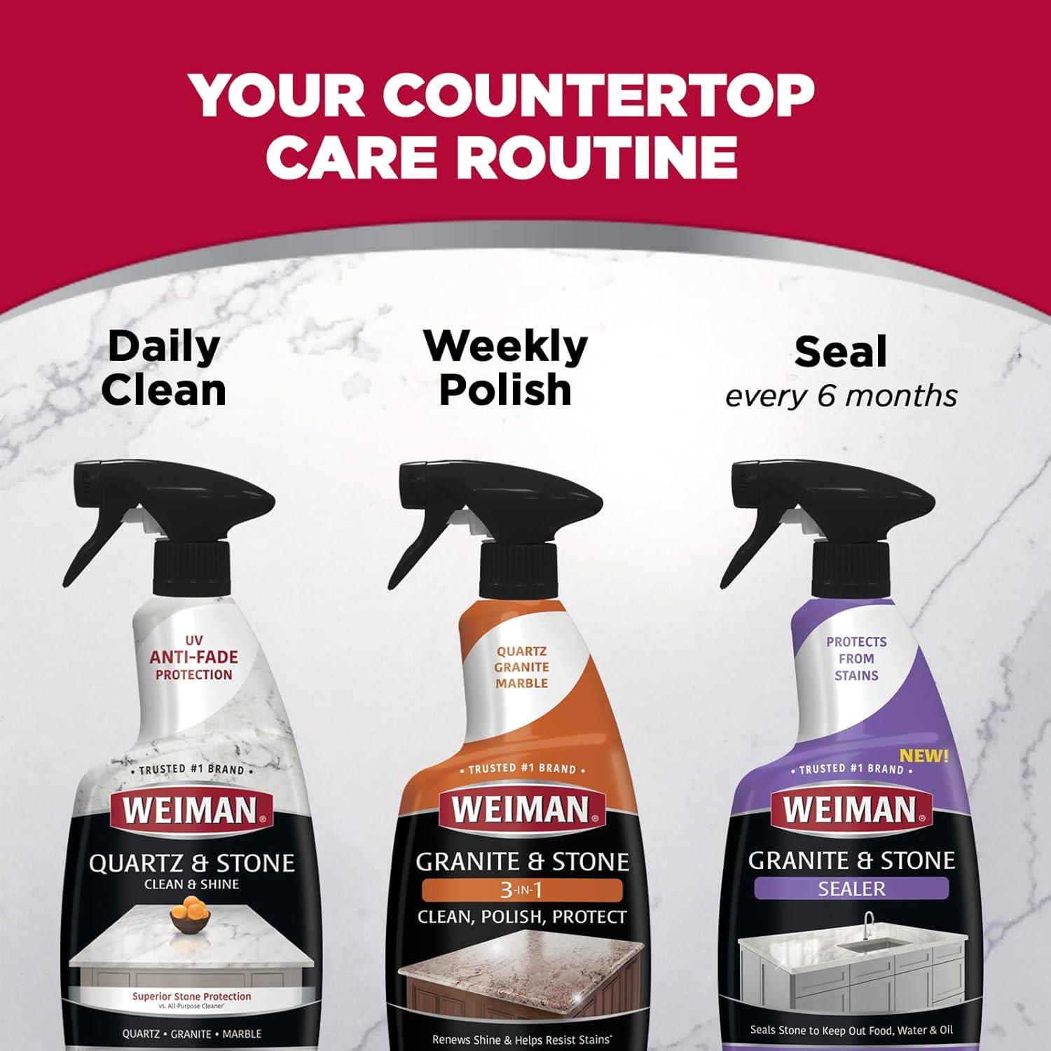 image:imageWeiman Quartz Countertop Cleaner and Polish Clean amp Shine Your Quartz Countertops Islands and Stone Surfaces with UV ProtectionCleaner and Polish